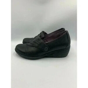 Dansko Aimee Womens Sz 41 US 10.5-11‎ Black Leather Active Wedge Pumps Heels